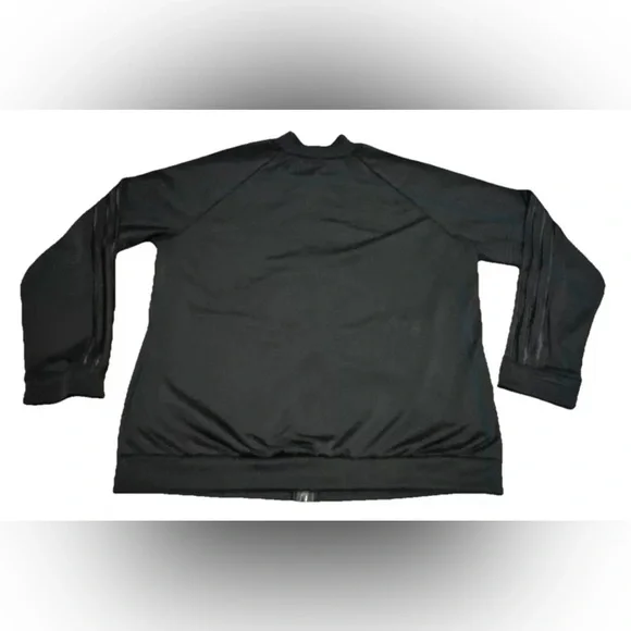 Adidas Women’s Essential Gym Track Jacket Black Full Zip 3 Stripe XL X-Large - Picture 4 of 4